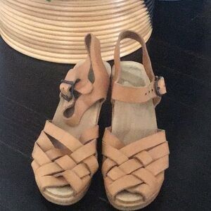 Clog Wooden Wedge Platform Sandal 39